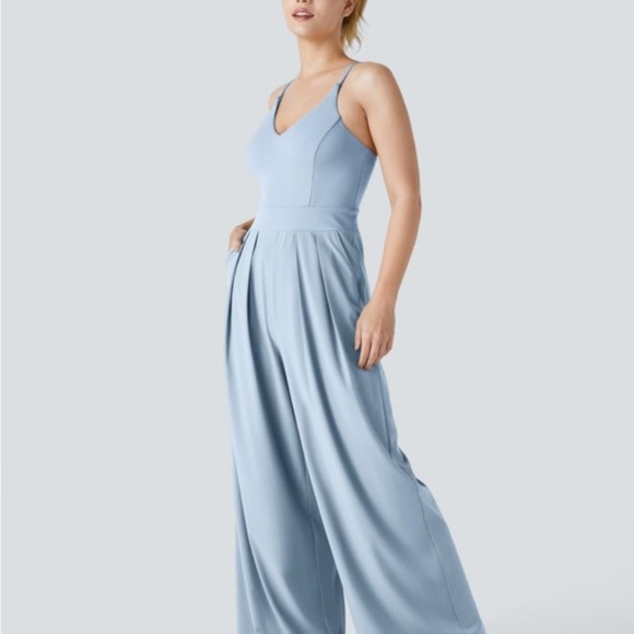 HALARA Blue Wide-Leg Jumpsuit with Spaghetti Straps - Picture 2 of 8